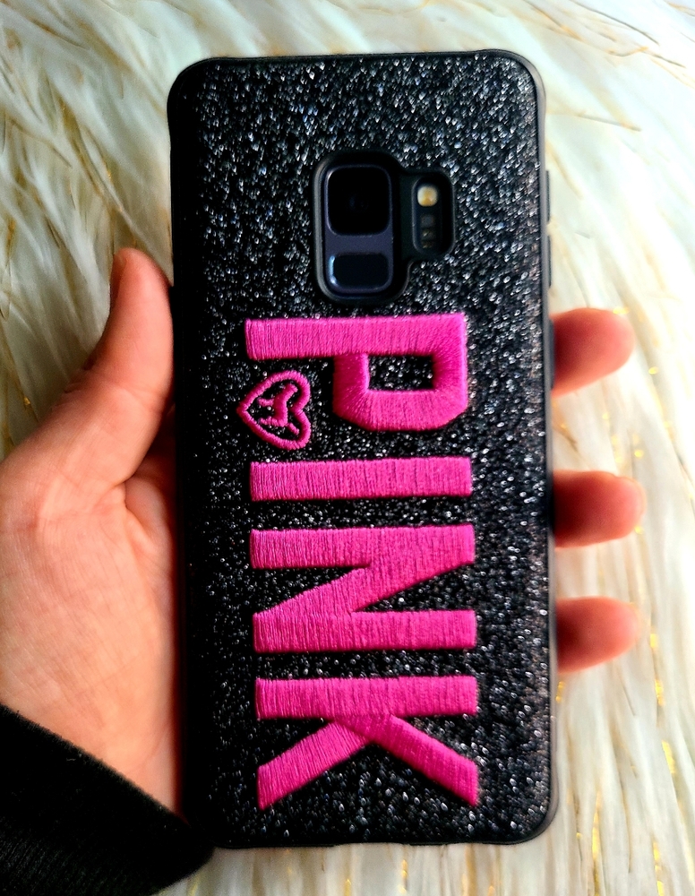 3D embroidery PINK Victoria pink glitter bling
